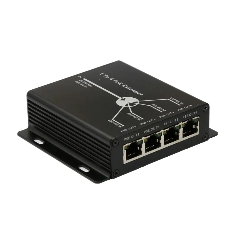 1 to 4 Poe Splitter and Extender Video Balun for IP Security Cameras System
