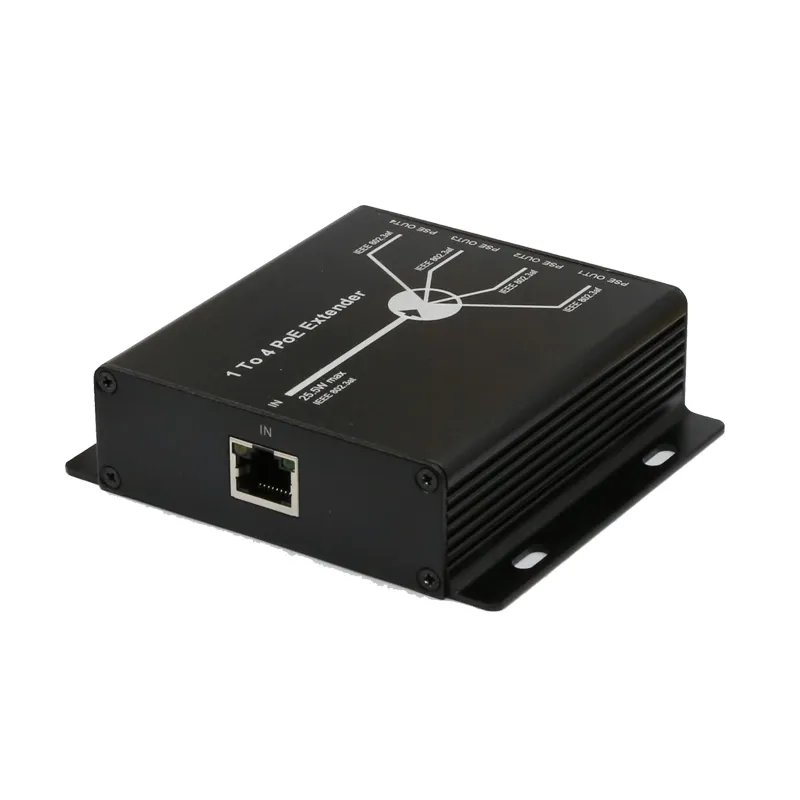 1 to 4 Poe Splitter and Extender Video Balun for IP Security Cameras System