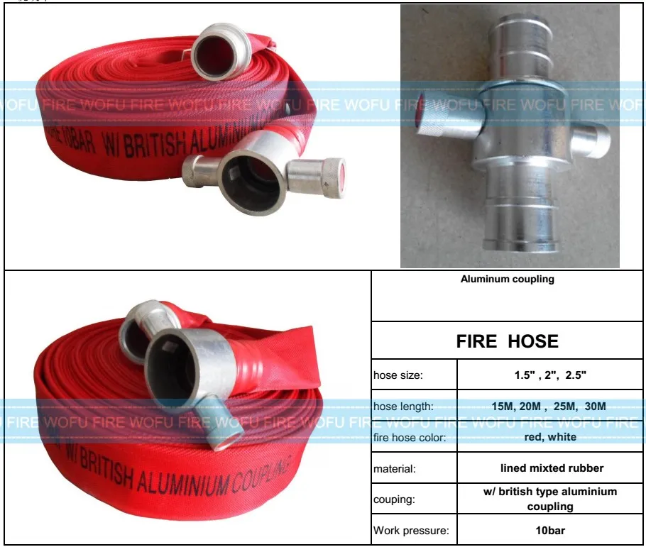 13bar 65mm 2.5" Red PVC Fire Hose Price EPDM Hose
