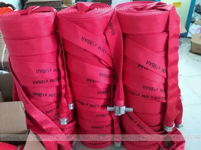13bar 65mm 2.5" Red Rubber PVC Fire Fighting Hose