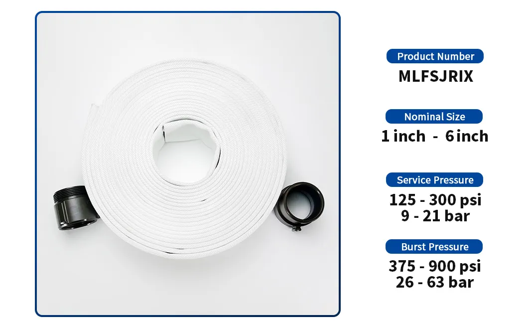 2inch 21bar Double Canvas Coated Industrial Fire Fighting Hose Mill Hose
