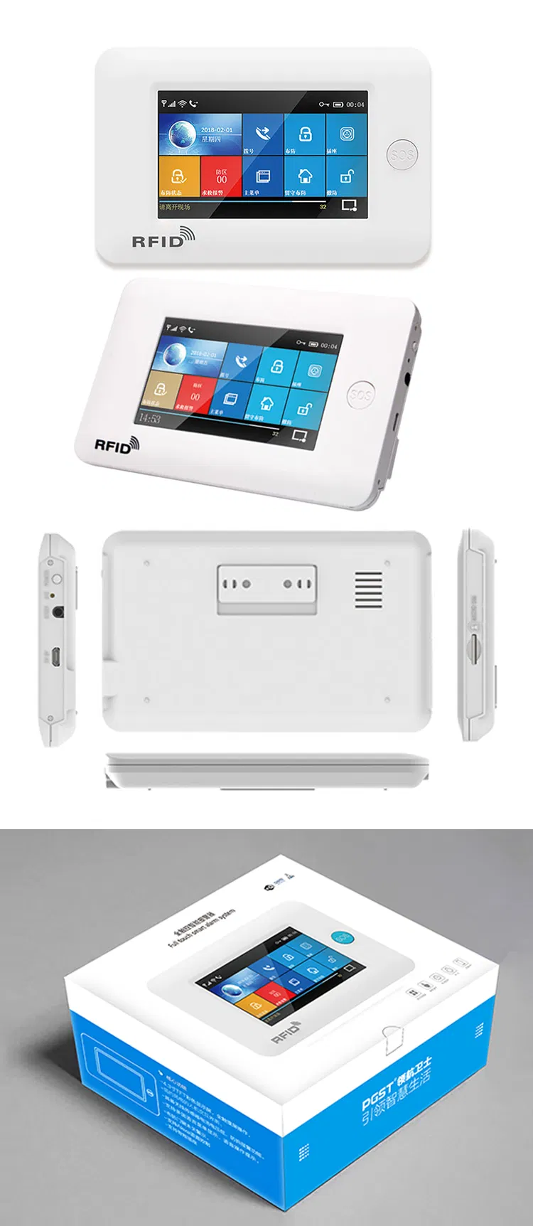 4.3 Inch Touch Screen WiFi+GSM/3G Wireless Home Security Alarm System