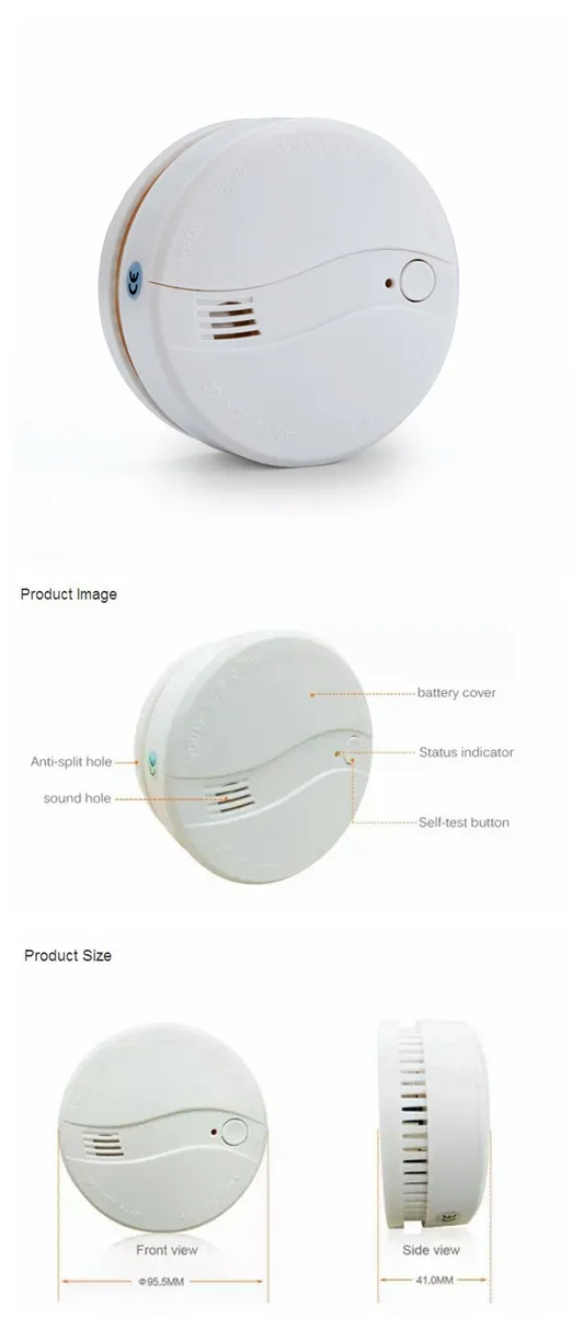 Anti-Light Travel Smoke Alarm Smoke Detecor for Home Fire Security