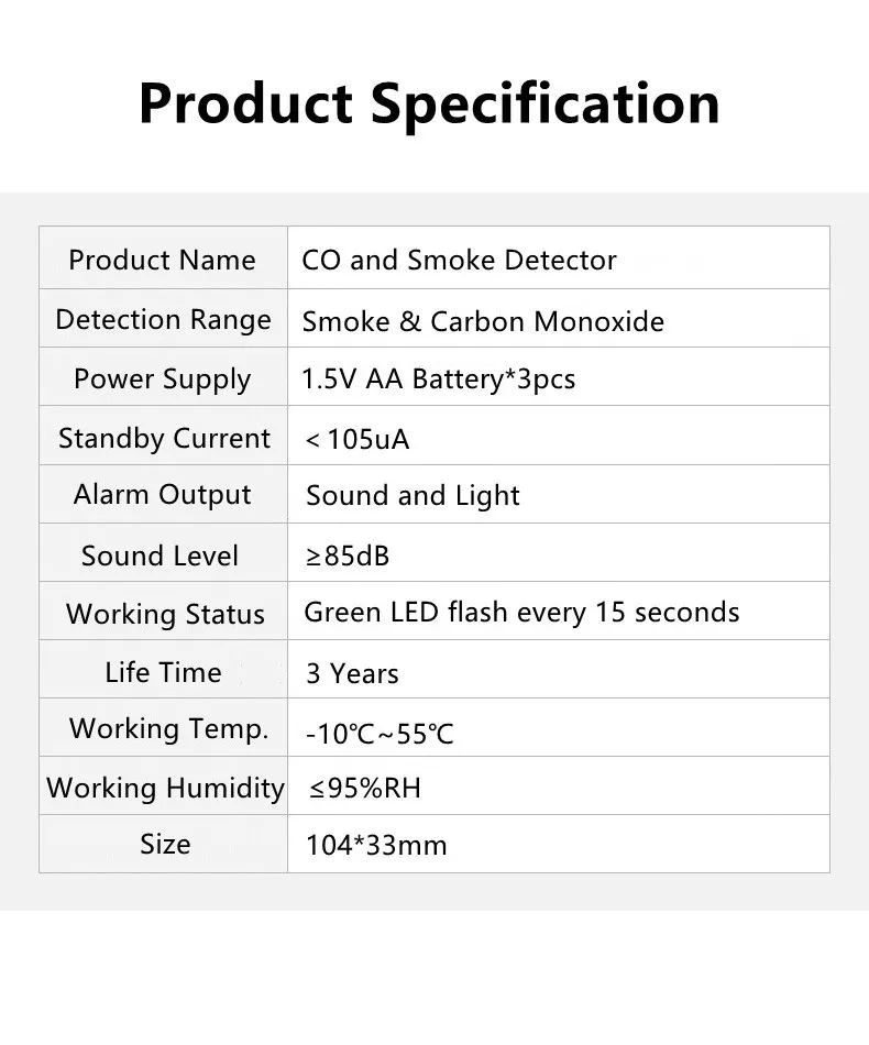 Best Quality LCD Smoke Co Detector Combine Alarm Sensor for Fire Alarm