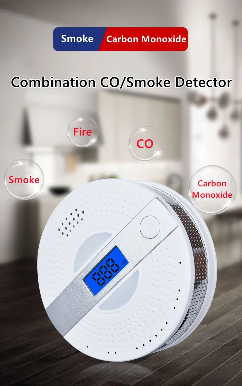 Best Quality LCD Smoke Co Detector Combine Alarm Sensor for Fire Alarm