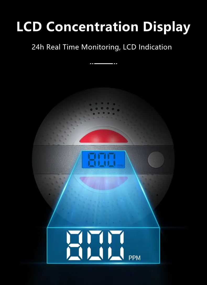 Best Quality LCD Smoke Co Detector Combine Alarm Sensor for Fire Alarm