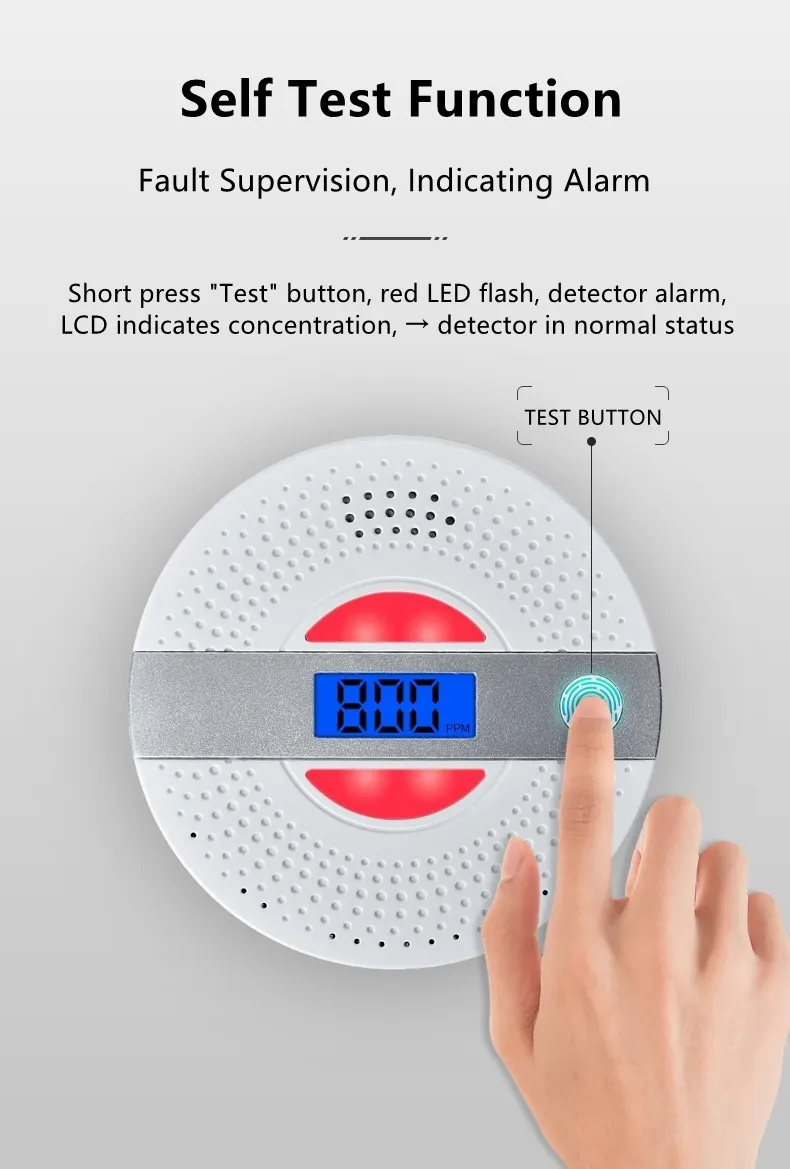 Best Quality LCD Smoke Co Detector Combine Alarm Sensor for Fire Alarm