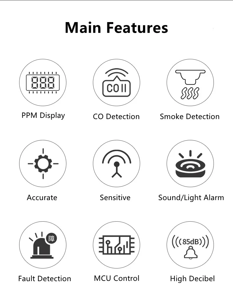 Best Quality LCD Smoke Co Detector Combine Alarm Sensor for Fire Alarm