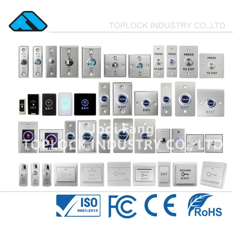 China Manufactory Electonic Safe Lock Touch Release Exit Pushbutton Switch with 180kg 280kg 320kg 500kg Magnetic Lock