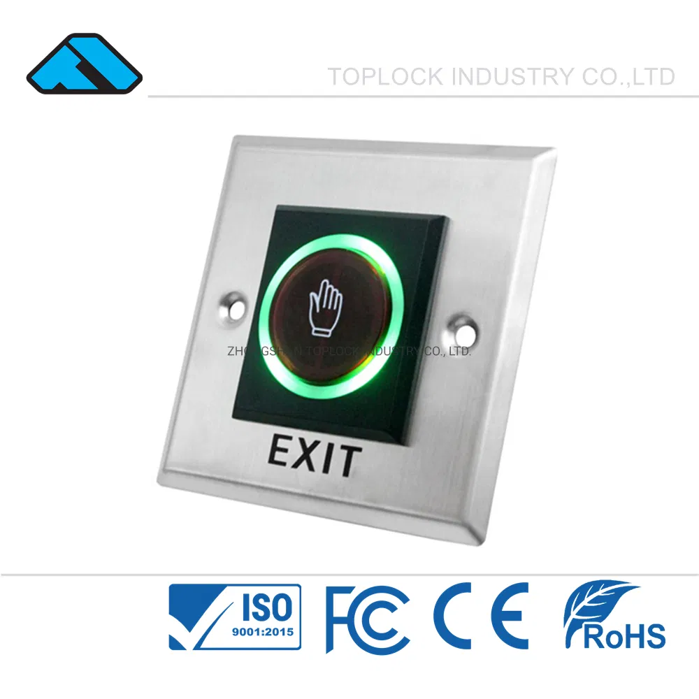 China Supply Touch Free Infared Exit Push Button Switch Wave Hands to Open Electric Door Lock