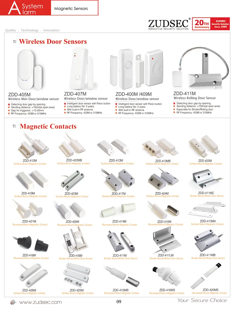 Door Window Security Usage 433MHz Wireless Alarm Sensor