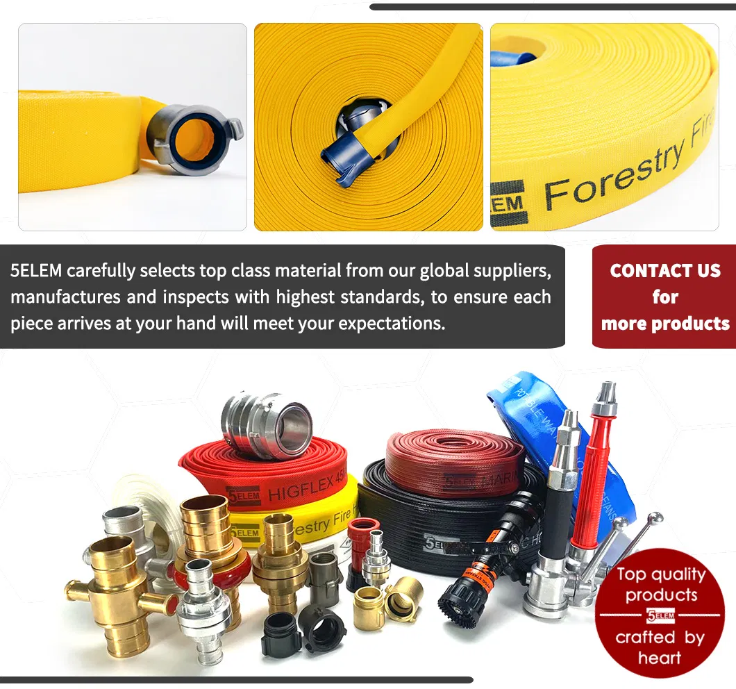 Forestry Fire Hose Coupled with Brass Garden Hose Threads