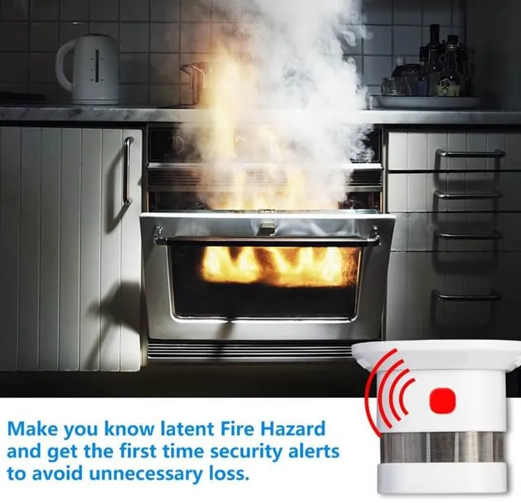 High Sensitive China 10years Fire Smoke Alarm Magnetic Smoke Detector Beeping with Smoke Detector Sticker