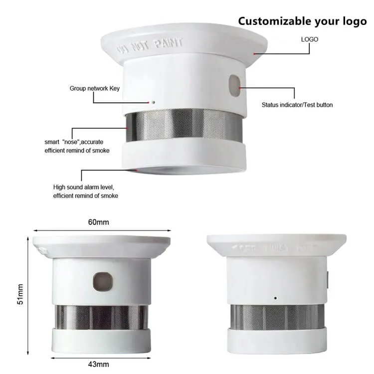 High Sensitive China 10years Fire Smoke Alarm Magnetic Smoke Detector Beeping with Smoke Detector Sticker