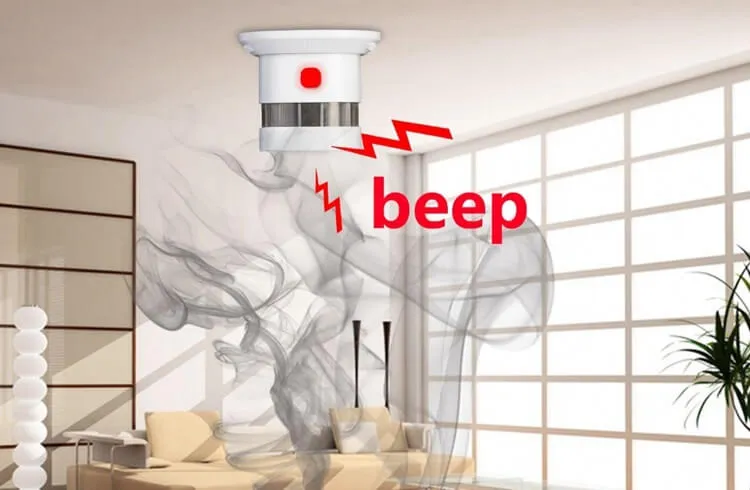 High Sensitive China 10years Fire Smoke Alarm Magnetic Smoke Detector Beeping with Smoke Detector Sticker