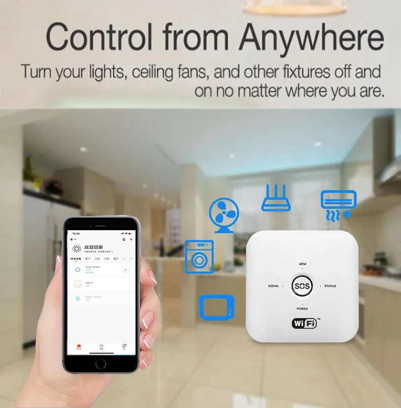 Home Fire Burglary Security Wireless Intrusion Alarm System with WiFi &GSM Alarm System