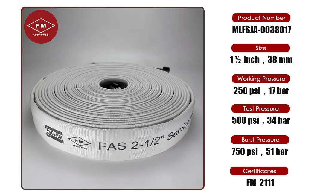 Lay-Flat Fire Fighting Attack Hose with EPDM/TPU Liner