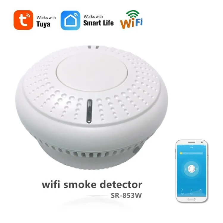Tuya WiFi Smoke Detector Smart Life APP Fire Alarm Smoke Sensor WiFi Smoke Alarm Security Detector 85dB