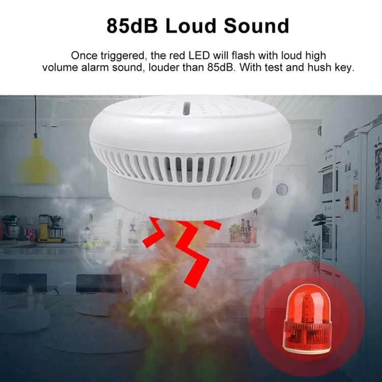 Tuya WiFi Smoke Detector Smart Life APP Fire Alarm Smoke Sensor WiFi Smoke Alarm Security Detector 85dB
