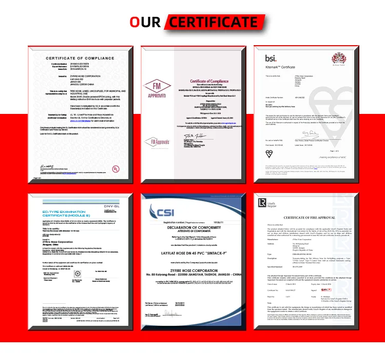 UL FM Certified Single Double Jacket EPDM PU Lining Fire Hose