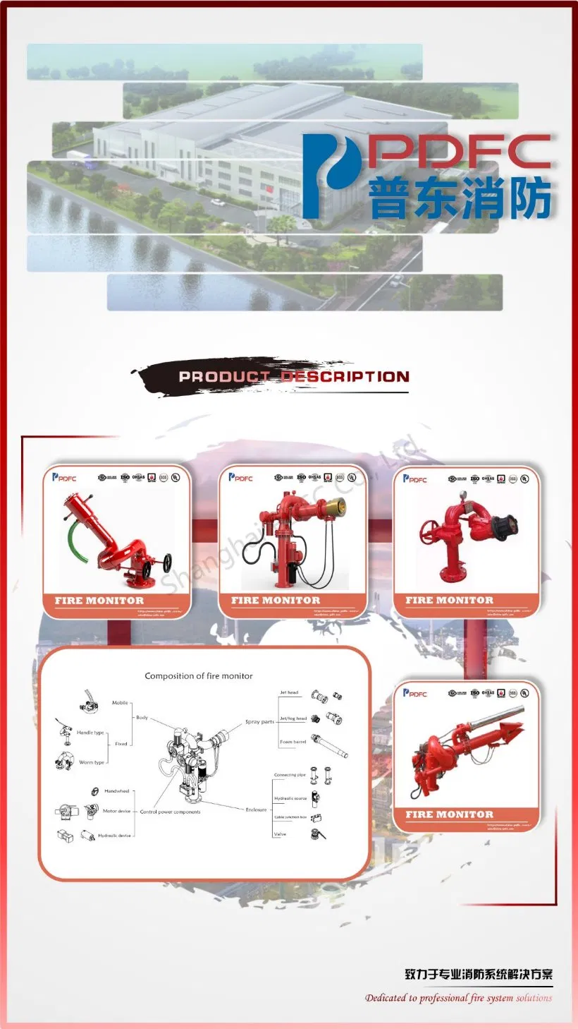 UL, SGS, CCS, Cccf, BV Fire Water Monitor for Fire Fighting System, 1.2MPa